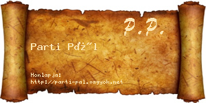 Parti Pál névjegykártya